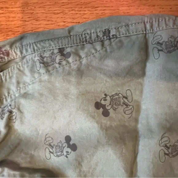 GAP Disney Olive Green Mickey Mouse Print Drawstring Shorts - Picture 3 of 5